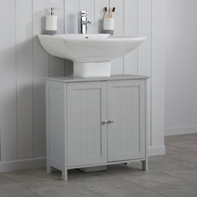 Grey bathroom deals under sink storage