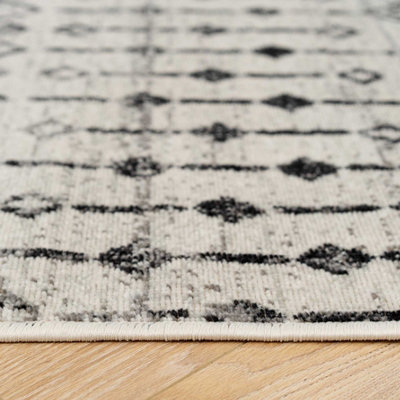 Grey Tribal Aztec Low Pile Soft Living Area Rug 120x170cm
