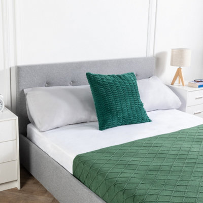 Ottoman Bed Frame, Upholstered Ottoman Bed UKFR Linen Grey Fabric
