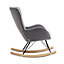 Grey Velvet Effect Rocking Chair Recliner Armchair