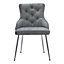 Grey Velvet Tufted Dining Chair with Cushion