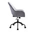 Grey Velvet Upholstered Adjustable Swivel Accent Office Chair