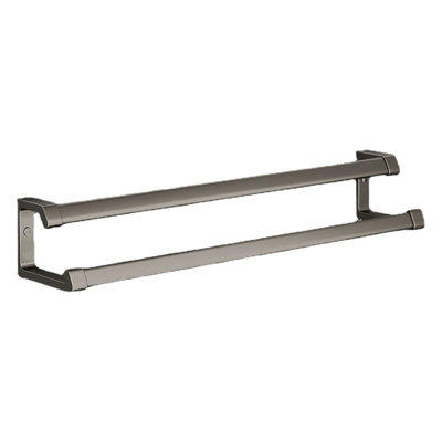 Grey wall-mounted towel rail, 50cm, bathroom towel rail, double bar ...