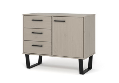 Grey Waxed 1 door and 3 drawers Sideboard