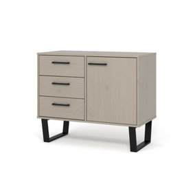 Grey Waxed 1 door and 3 drawers Sideboard