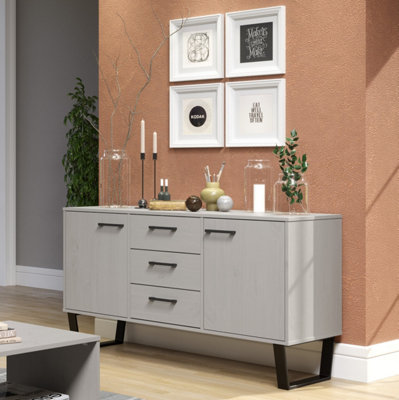 Grey Waxed 2 doors and 3 drawers sideboard