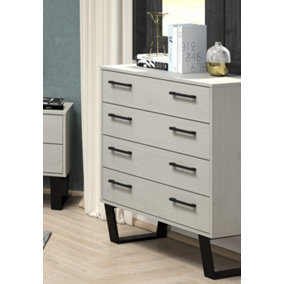 Grey Waxed 4 drawer chest of drawers