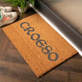 Grey Welsh Croeso (Welcome) Doormat