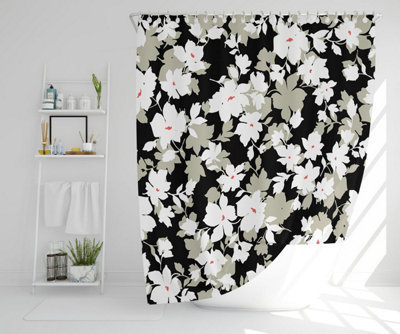 Grey, White & Black Flowers (Shower Curtain) / Default Title Price Comparisons | Compare The Build