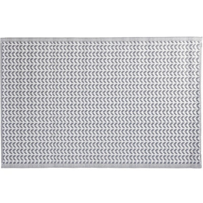 Grey & White Geometric Outdoor Rug Camping Floor Mat Picnic Blanket 120