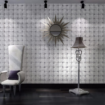 Grey White PVC Geometric Stone Brick Patterned Wallpaper 950 cm