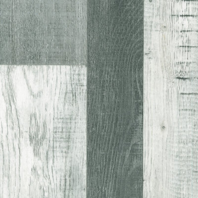 Grey White Wood Effect  Vinyl Sheet For DiningRoom LivingRoom Conservatory And Hallway Use-1m X 2m (2m²)