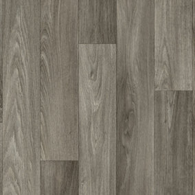 Grey Wood Effect Anti-Slip Vinyl Flooring For LivingRoom DiningRoom Conservatory And Kitchen Use-1m X 2m (2m²)