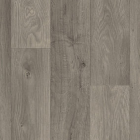 Grey Wood Effect  Anti-Slip Vinyl Flooring For LivingRoom DiningRoom Hallways And Kitchen Use-1m X 4m (4m²)
