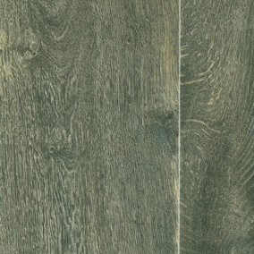 Grey Wood Effect Anti slip Vinyl Flooring For LivingRoom, Kitchen, 2.7mm Cushion Backed Vinyl Sheet-1m(3'3") X 4m(13'1")-4m²