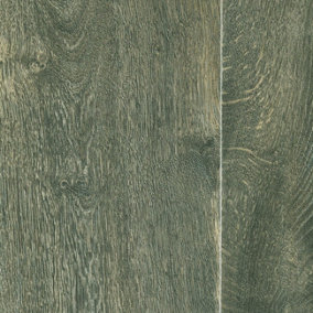 Grey Wood Effect Anti slip Vinyl Flooring For LivingRoom, Kitchen, 2.7mm Cushion Backed Vinyl Sheet-7m(23') X 4m(13'1")-28m²