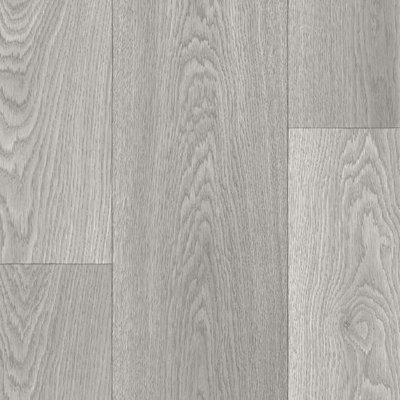 Grey Wood Effect Anti-Slip Vinyl Flooring For LivingRoom, Kitchen, 2.7mm Thick Cushion Backed Vinyl Sheet-1m(3'3") X 3m(9'9")-3m²