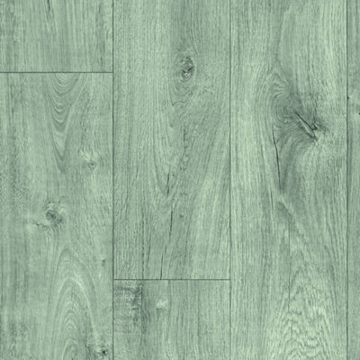 Grey Wood Effect Anti-Slip Vinyl Flooring For LivingRoom, Kitchen, 2mm Thick Felt Backing Vinyl Sheet-6m(19'8") X 4m(13'1")-24m²