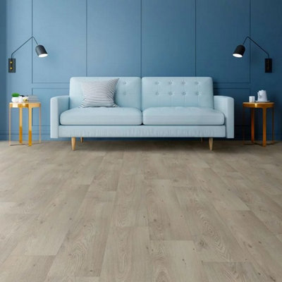 Grey Wood Effect Contract Commercial Vinyl Flooring for Usage in Restaurants Kitchens Hospitals-7m(23') X 3m(9'9")-21m²