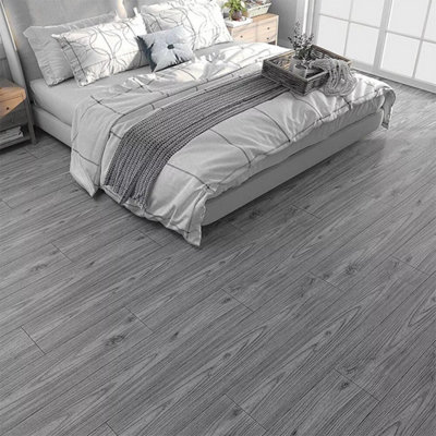 Grey Wood Effect Self-Adhesive Vinyl Flooring Planks (5m² Pack)