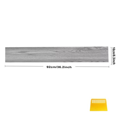 Grey Wood Effect Self-Adhesive Vinyl Flooring Planks (5m² Pack)