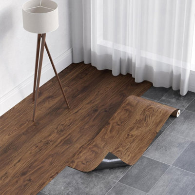Grey Wood Effect Self-Adhesive Vinyl Flooring Planks (5m² Pack)
