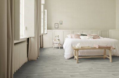 Grey Wood Effect Vinyl Flooring 5m x4m (20m2)