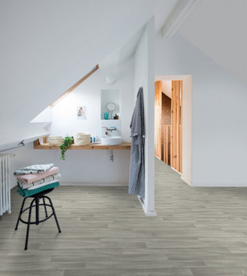 Grey Wood Effect Vinyl Flooring 6m x4m (24m2) - 3