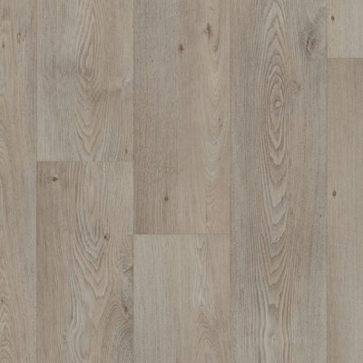 Grey Wood Effect Vinyl Flooring, Anti-Slip Contract Commercial Vinyl Flooring with 3.5mm Thickness-10m(32'9") X 4m(13'1")-40m²