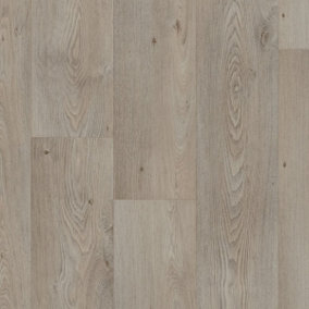 Grey Wood Effect Vinyl Flooring, Anti-Slip Contract Commercial Vinyl Flooring with 3.5mm Thickness-12m(39'4") X 2m(6'6")-24m²