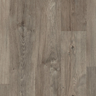 Grey Wood Effect Vinyl Flooring, Anti-Slip Contract Commercial Vinyl