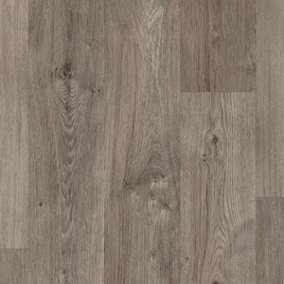 Grey Wood Effect Vinyl Flooring, Anti-Slip Contract Commercial Vinyl Flooring with 3.5mm Thickness-15m(49'2") X 2m(6'6")-30m²
