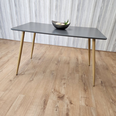 Grey Wood Rectangle Dining Table Kitchen Table Modern Wood Style Dinner ...