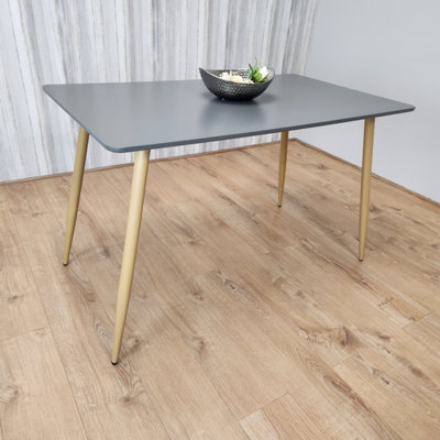 Grey Wood Rectangle Dining Table Kitchen Table Modern Wood Style Dinner ...