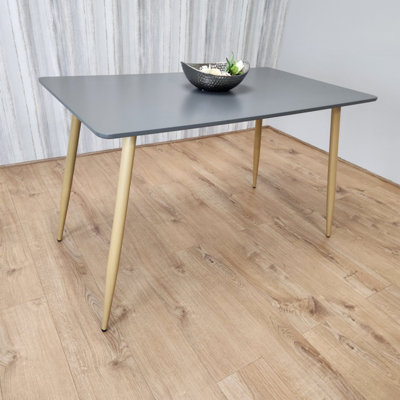 Grey Wood Rectangle Dining Table Kitchen Table Modern Wood Style Dinner Table Only