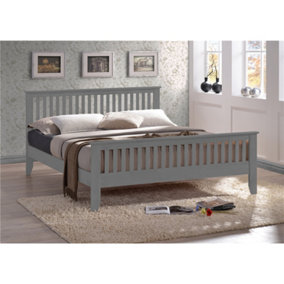 Grey Wooden Bed Frame - Double 4ft 6"