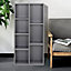 Grey Wooden Bookcase Organizer Storage Shelving Unit H 105cm