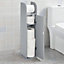 Grey Wooden Freestanding Paper Roll Holder Bathroom Cabinet