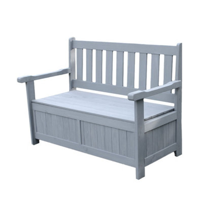 Grey garden deals bench with storage