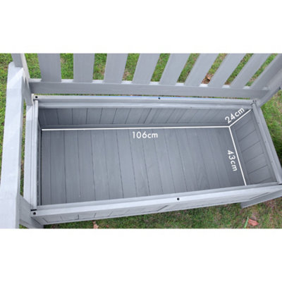 Garden storage bench grey sale