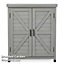 Grey Wooden Garden Storage Outdoor Cabinet with Magnetic Closure, 2 Shelves, Weather-Resistant Design
