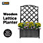 Grey Wooden Planter Lattice Trellis Flowerpot Plant Box - Large
