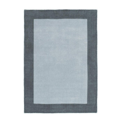Grey Wool Rug, Geometric Rug with 25mm Thickness, Modern Rug for Living Room, Bedroom, & Dining Room-200cm X 290cm