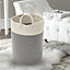 Grey Woven Laundry Storage Basket Laundry Hamper Clothes Storage Bag