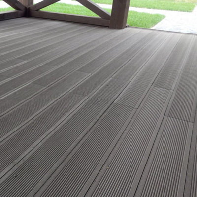 Grey WPC Composite Decking Waterproof Floor Tile Sample