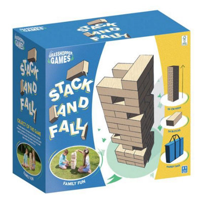 Grhopper Games Giant Stack N Fall Stacking Blocks Brown (One Size)