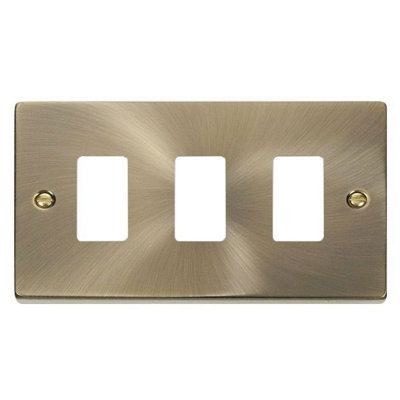 Gridpro 3 Gang Antique Brass Plate - SE Home Price Comparisons | Compare The Build
