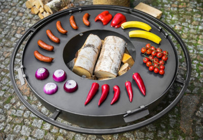 Grill Plate with Grate - Steel - L80.5 x W80.5 x H9 cm - Black - 4
