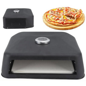 Grill Top Pizza Maker Oven Steel Waterproof with Thermometer BBQ Gas Charcoal