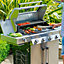 Grillstream Gourmet 4 Burner Hybrid Gas BBQ with Steak Shelf (Stainless Steel)